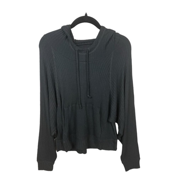 Chaser Tops - Chaser Oversized Waffle Knit Long Sleeve Pull Over with Hood Size S NWOT